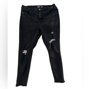 Old Navy Black Distressed Skinny Jeans